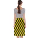 Checkerboard Pattern Black and Yellow Ancap Libertarian Midi Beach Skirt View2