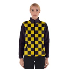 Checkerboard Pattern Black And Yellow Ancap Libertarian Winter Jacket by snek