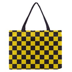 Checkerboard Pattern Black And Yellow Ancap Libertarian Zipper Medium Tote Bag by snek