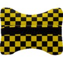 Checkerboard Pattern Black and Yellow Ancap Libertarian Velour Seat Head Rest Cushion View2