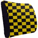 Checkerboard Pattern Black and Yellow Ancap Libertarian Seat Cushion View2