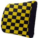 Checkerboard Pattern Black and Yellow Ancap Libertarian Seat Cushion View3