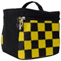 Checkerboard Pattern Black and Yellow Ancap Libertarian Make Up Travel Bag (Big) View1