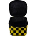 Checkerboard Pattern Black and Yellow Ancap Libertarian Make Up Travel Bag (Big) View3