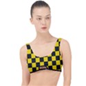 Checkerboard Pattern Black and Yellow Ancap Libertarian The Little Details Bikini Top View1