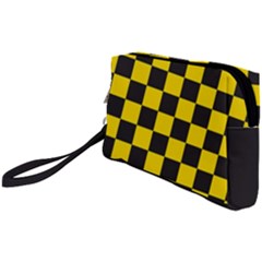 Checkerboard Pattern Black And Yellow Ancap Libertarian Wristlet Pouch Bag (small) by snek