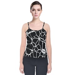 Neurons Braid Network Wattle Yarn Velvet Spaghetti Strap Top by HermanTelo