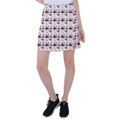 Retro Girls Dress In Black Pattern Tennis Skirt by snowwhitegirl