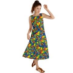 Clown World Pepe The Frog Honkhonk Meme Kekistan Funny Pattern Blue  Summer Maxi Dress by snek