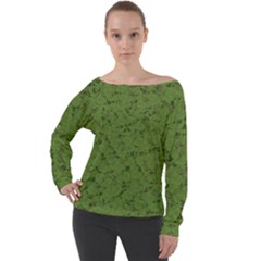 Groyper Pepe The Frog Original Meme Funny Kekistan Green Pattern Off Shoulder Long Sleeve Velour Top by snek