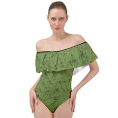 Groyper Pepe The Frog Original Meme Funny Kekistan Green Pattern Off Shoulder Velour Bodysuit  by snek