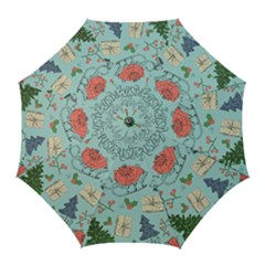 Vintage Christmas Pattern Golf Umbrellas by Vaneshart