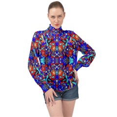 Ab 157 High Neck Long Sleeve Chiffon Top by ArtworkByPatrick