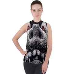 Monster Sculpture Extreme Close Up Illustration 2 Mock Neck Chiffon Sleeveless Top by dflcprintsclothing