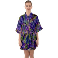 Ab 162 Half Sleeve Satin Kimono  by ArtworkByPatrick