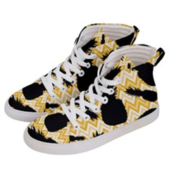 Ananas Chevrons Noir/jaune Men s Hi-top Skate Sneakers by kcreatif