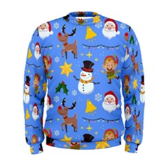 Funny Christmas Pattern With Snowman Reindeer Men s Sweatshirt by Vaneshart