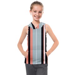 Bandes Orange/bleu/noir Kids  Sleeveless Hoodie by kcreatif