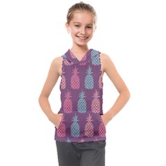 Pineapple Wallpaper Pattern 1462307008mhe Kids  Sleeveless Hoodie by Sobalvarro