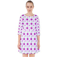 Background Flowers Multicolor Purple Smock Dress by HermanTelo