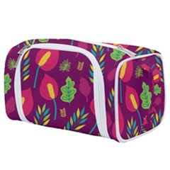 Tropical Flowers On Deep Magenta Toiletries Pouch by mccallacoulture