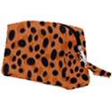 Orange Cheetah Animal Print Wristlet Pouch Bag (Large) View2