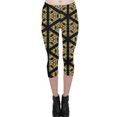 Pattern Stained Glass Triangles Capri Leggings  by HermanTelo