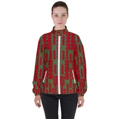 Bloom In Yule Season Colors Women s High Neck Windbreaker by pepitasart