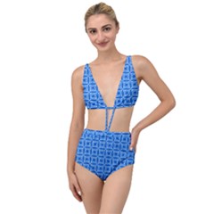 Df Blue Woollister Tied Up Two Piece Swimsuit by deformigo