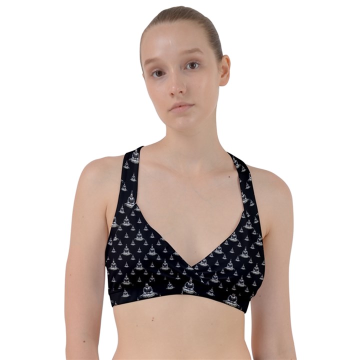 Buddhism Motif Print Pattern Design Sweetheart Sports Bra