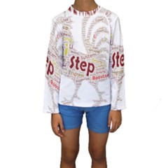 Fighting Golden Rooster  Kids  Long Sleeve Swimwear by Pantherworld143