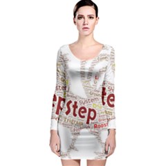 Fighting Golden Rooster  Long Sleeve Bodycon Dress by Pantherworld143