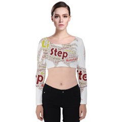 Fighting Golden Rooster  Velvet Long Sleeve Crop Top by Pantherworld143