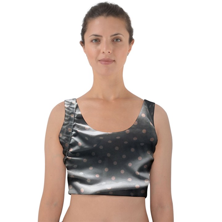 Polka Dots 1 2 Velvet Crop Top