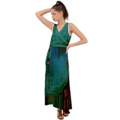 Ceramics Of Ancient Land 10 V-neck Chiffon Maxi Dress by bestdesignintheworld