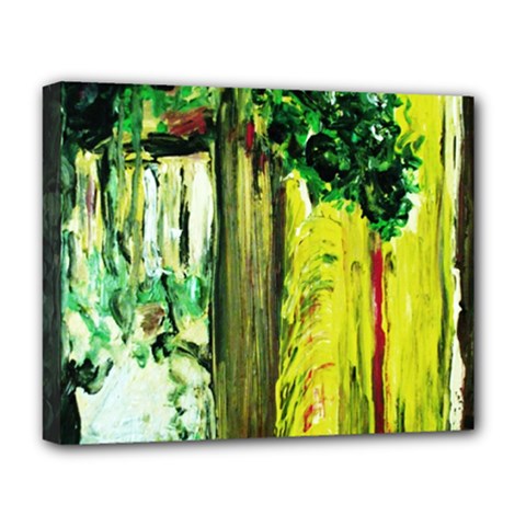 Old Tree And House With An Arch 8 Deluxe Canvas 20  X 16  (stretched) by bestdesignintheworld