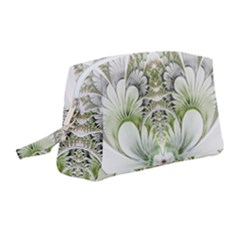 Fractal Delicate White Background Wristlet Pouch Bag (medium) by HermanTelo