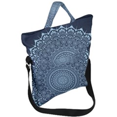 Luxury Mandala With Golden Arabesque Pattern Arabic Islamic East Style Fold Over Handle Tote Bag by Wegoenart