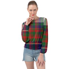 British Tartan Check Plaid Seamless Pattern Banded Bottom Chiffon Top by Wegoenart