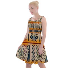 Egyptian Markings5 Knee Length Skater Dress by MijizaCreations