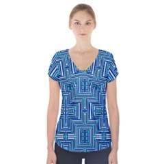 Abstract-r-7 Short Sleeve Front Detail Top by ArtworkByPatrick