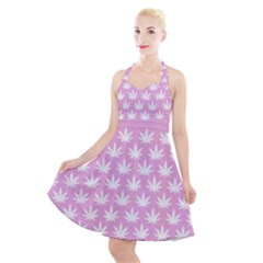 Kawaii Cannabis  Halter Party Swing Dress  by thethiiird