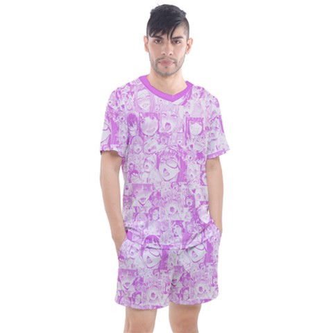 Pink Hentai  Men s Mesh Tee And Shorts Set by thethiiird