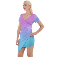 Pastel Goth Galaxy  Short Sleeve Asymmetric Mini Dress by thethiiird