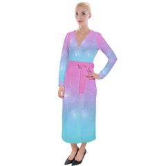 Pastel Goth Galaxy  Velvet Maxi Wrap Dress by thethiiird