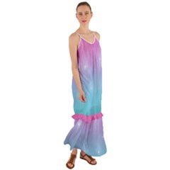 Pastel Goth Galaxy  Cami Maxi Ruffle Chiffon Dress by thethiiird