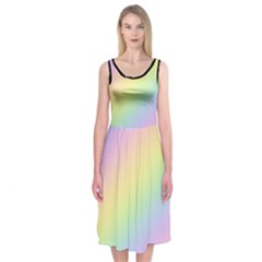 Pastel Goth Rainbow  Midi Sleeveless Dress by thethiiird