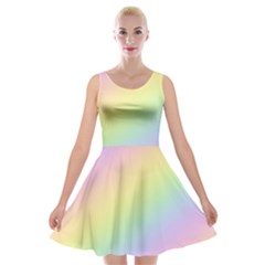 Pastel Goth Rainbow  Velvet Skater Dress by thethiiird