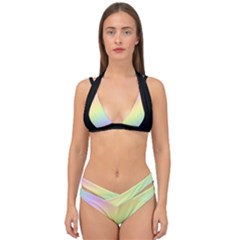 Pastel Goth Rainbow  Double Strap Halter Bikini Set by thethiiird