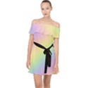 Pastel Goth Rainbow  Off Shoulder Chiffon Dress View1